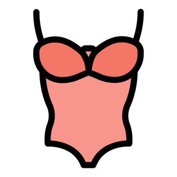 Woman bodysuit icon color outline vector