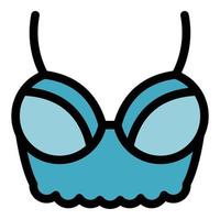 Bralette bra icon color outline vector