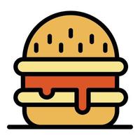 vector de contorno de color de icono de hamburguesa