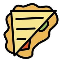 Bacon sandwich icon color outline vector