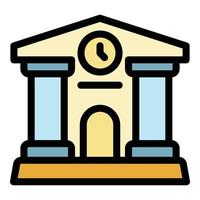 Courthouse icon color outline vector