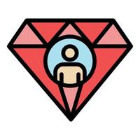 Diamond headhunter icon color outline vector