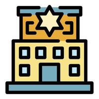 Police station icon color outline vector