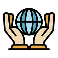 Keep global headhunter icon color outline vector