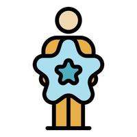 Star command manager icon color outline vector