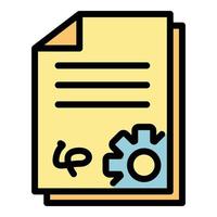 Contract with the support icon color outline vector