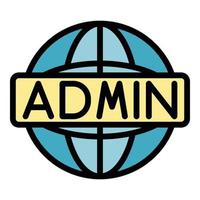 Global admin icon color outline vector