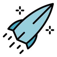 Rocket icon color outline vector