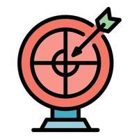 Arrow in target icon color outline vector