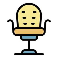 Stylist chair icon color outline vector