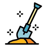 Landscape designer shovel icon color outline vector