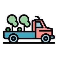 Landscape designer truck icon color outline vector