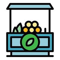 Street farm shop icon color outline vector