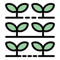 vector de contorno de color de icono de productor de plantas de jardín