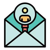 Mail advertising icon color outline vector