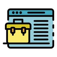 Application window portfolio icon color outline vector