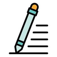 Pencil icon color outline vector