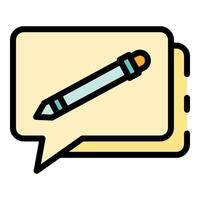 Message pencil icon color outline vector