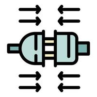 conector macho hembra icono color contorno vector