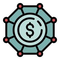 Target dollar in a circle icon color outline vector