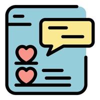 Chat bubbles in messenger icon color outline vector