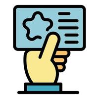 Card in the hand icon color outline vector