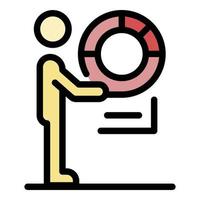 Man with a lifebuoy icon color outline vector