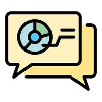 Sociology chat icon color outline vector