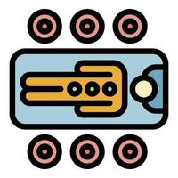 Man with spa stones icon color outline vector