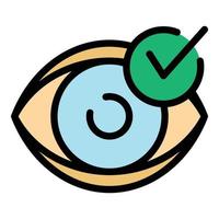 Diagnosis eyesight icon color outline vector