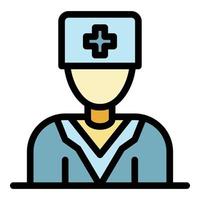 Medical staff icon color outline vector