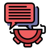 Gear manager chat icon color outline vector