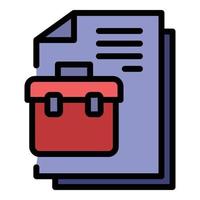 Personal manager document icon color outline vector