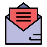 Mail paper letter icon color outline vector