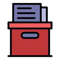 vector de contorno de color de icono de caja de votación