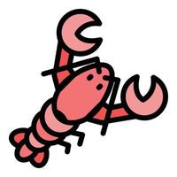 Marine lobster icon color outline vector