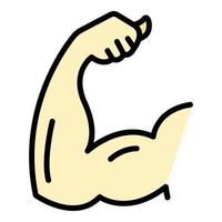 Arm biceps icon color outline vector