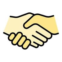 Gesture handshake icon color outline vector