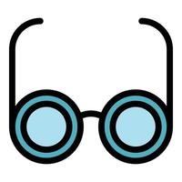 Eyeglasses personal information icon color outline vector