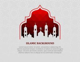 islamic background with mosque red color vector