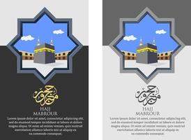 hajj and umrah poster template design with kaaba vector