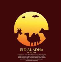 publicación de eid al adha en las redes sociales vector