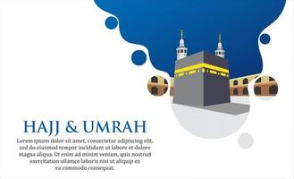 hajj and umrah background with kaaba vector