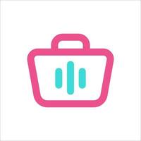 Basket Cart Icon Two Tone Color vector