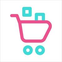 Basket Cart Icon Two Tone Color vector