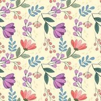 Floral seamless pattern with beautiful Flowers vector