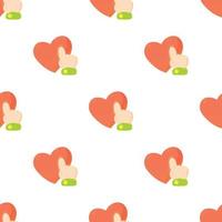 Heart touch pattern seamless vector