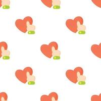 Heart touch pattern seamless vector