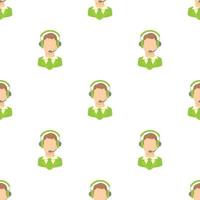 Man with a headset pattern seamless vector