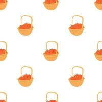 Basket with apples pattern seamless vector